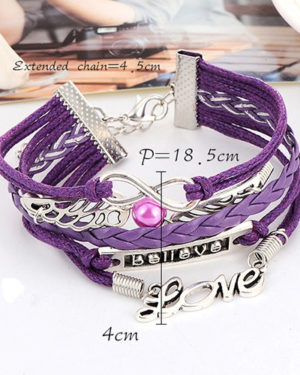 Believe & Love Purple Wing Bracelet Believe & Love Purple Wing Bracelet