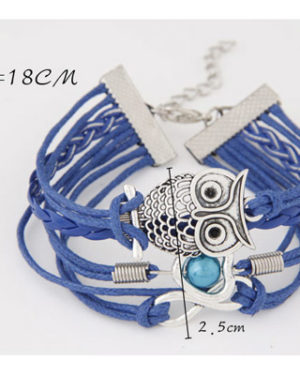 Blue Infinity, Heart & Owl Shape Multilayer Bracelet
