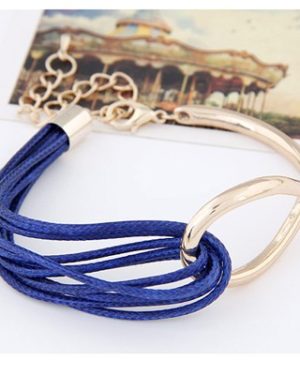 Blue Metal Decorated Multilayer Bracelet