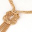 Concealed Gold Colour Three Layer Twine Necklace