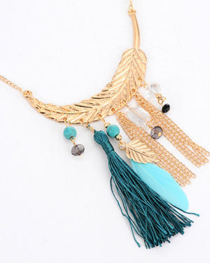 Gold Colour Multi-element Pendant Necklace