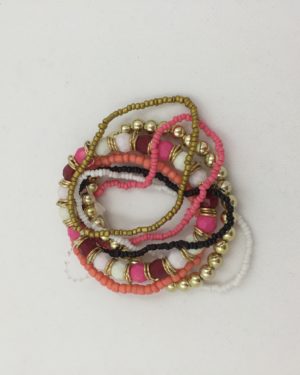 Pink Colour Matching Bead Bracelet