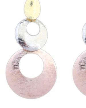 Tri Coloured Round Drop Earring