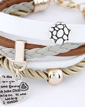 White Heart Multilayer BraceletWhite Heart Multilayer Bracelet