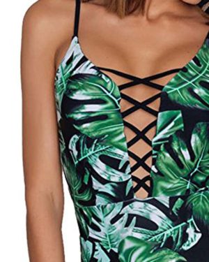 Monokini Palm Leaf One-Piece Swimwear